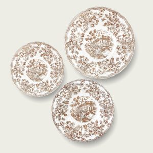 Piatto In Porcellana Linea Inglese Tortora