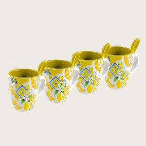 Set 4 Tazze Con Cucchiaino Lemon