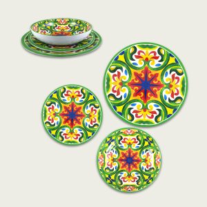 Piatto In Porcellana Decoro Tenerife