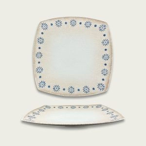 Piatto Quadrato In Porcellana Linea Rustica