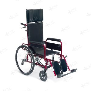 Carrozzina pieghevole con schienale reclinabile