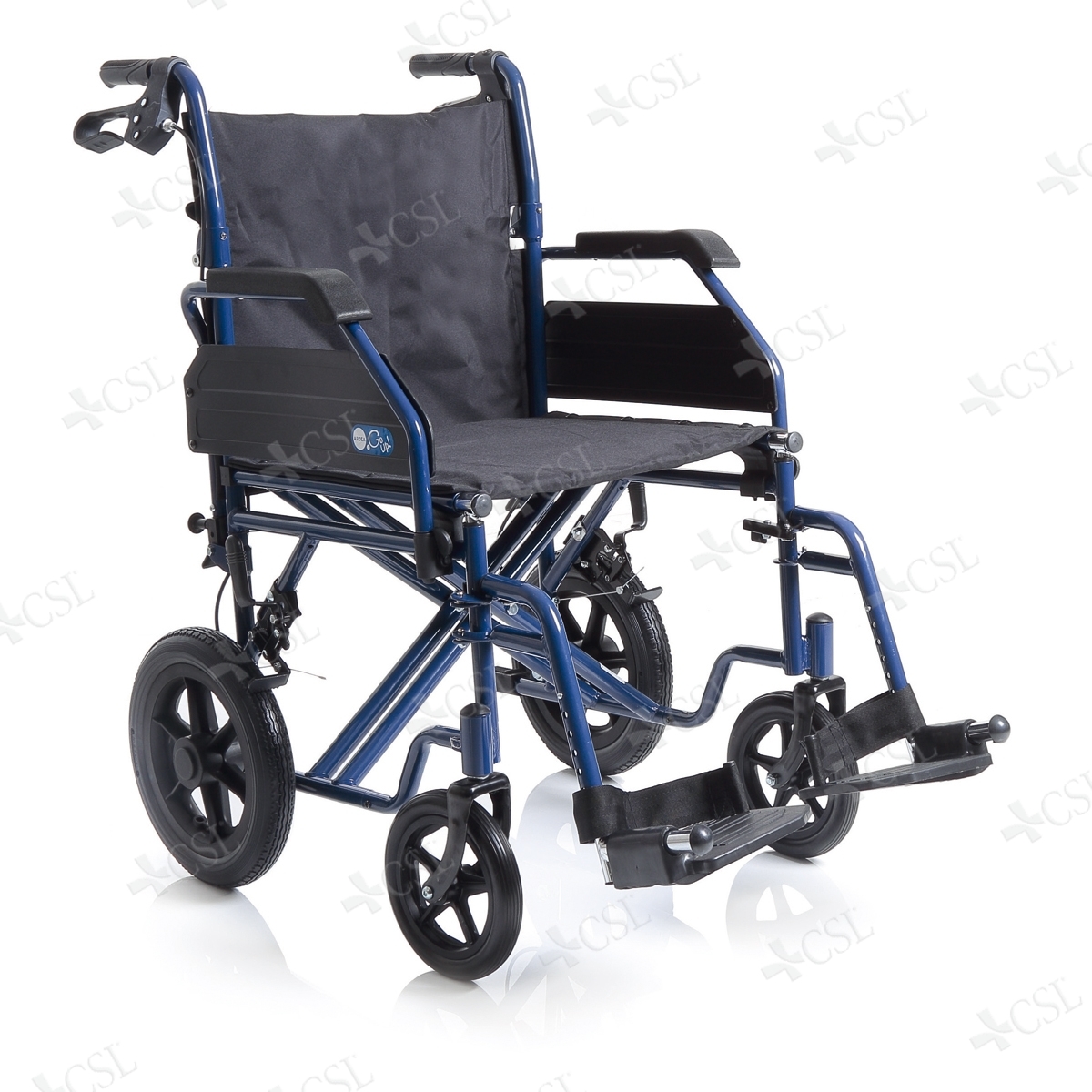 Carrozzina pieghevole con freni mani